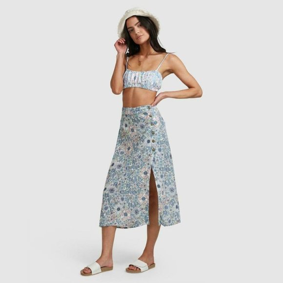 Billabong Dresses & Skirts - Billabong BNWT Field Day A-Line Midi Skirt Blue Size Large RRP $80